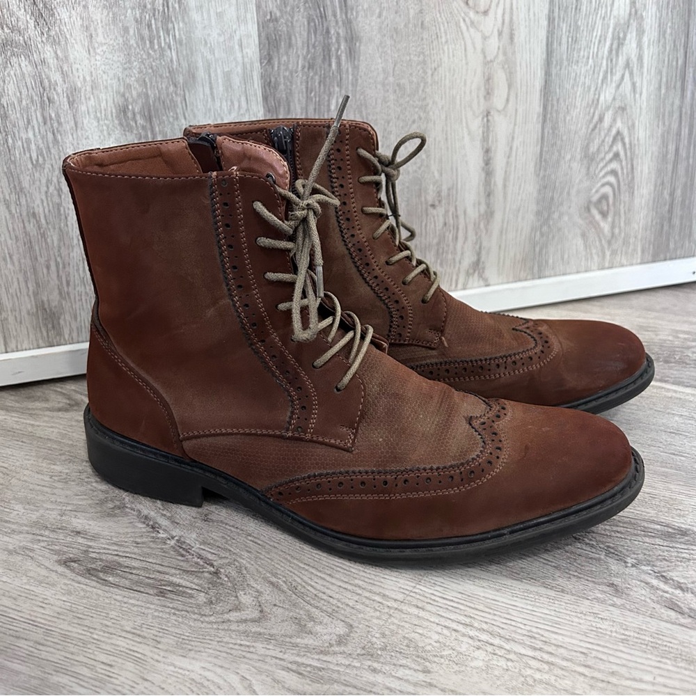 Unlisted Kenneth Cole Buzzer Oxford Boot Men 8.5 WingTip Brogue Preppy Masculine